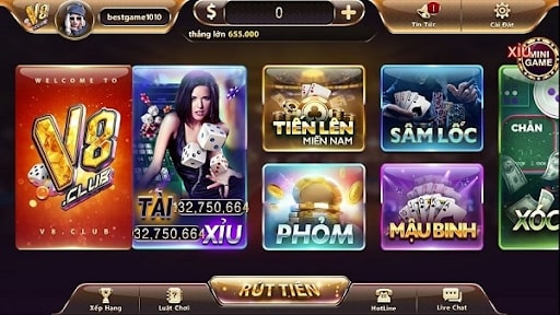 Nhà cái V8 club có đa dạng các game bài nổi bật