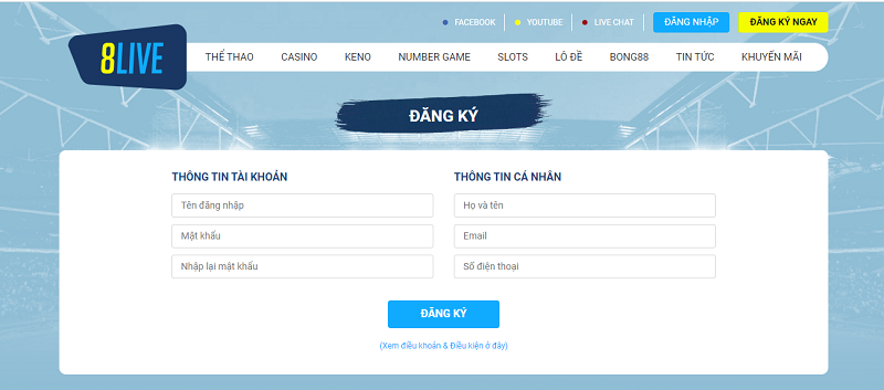 8LIVE - Cá cược xanh chín, giao dịch siêu nhanh