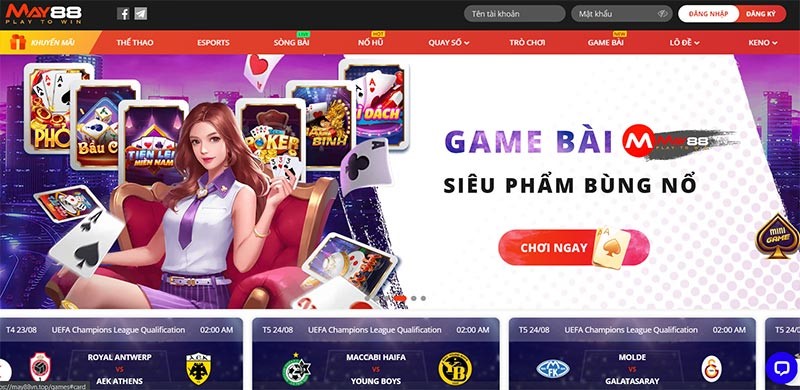MAY88 - Địa chỉ cá cược trực tuyến uy tín, đẳng cấp hàng đầu Việt Nam