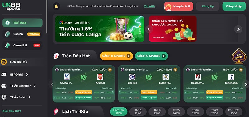 UK88 - Trang cá cược bóng đá đẳng cấp, uy tín hàng đầu thị trường